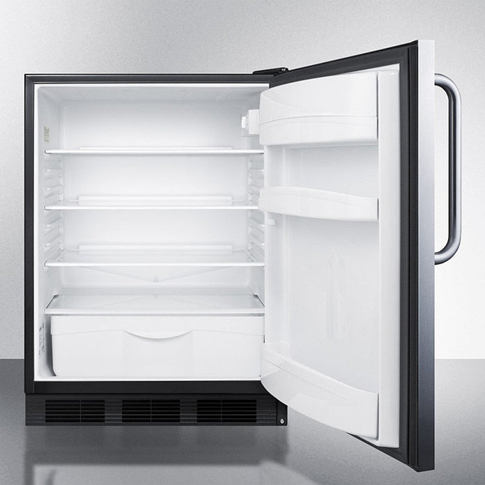 Accucold - FF6BK7CSSLHD - 24" Wide Built-In All-Refrigerator, Left Hand Door