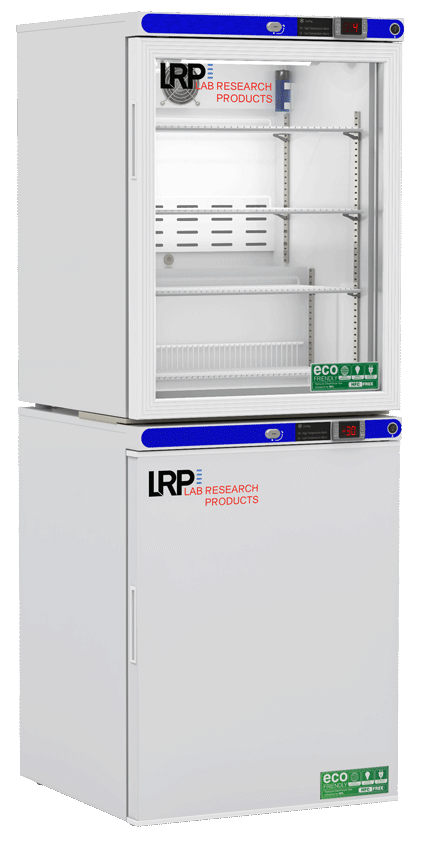 Lab Research Products - LRP-HC-RFC1030G - 10 Cu. Ft. Laboratory Refrigerator & Freezer (-30°C Operation) Combination, with Glass Door Refrigerator