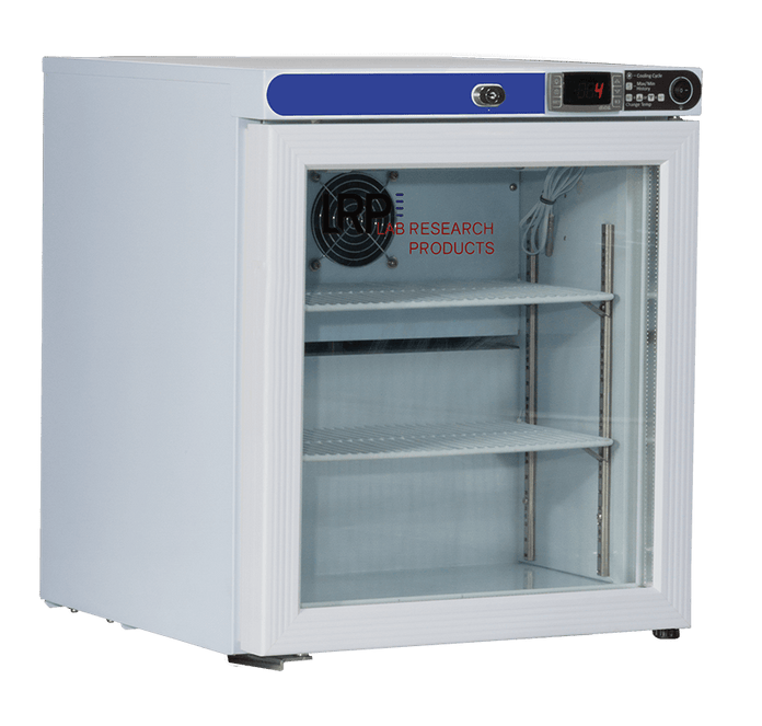 Lab Research Products - LRP-HC-UCFS-0104G-LH - 1 Cu. Ft. Plus Series Countertop Refrigerator Freestanding, Left Hinged-Glass Door