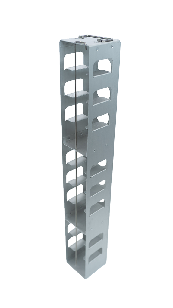 MCFA-11-2 - Aluminum Vertical Rack for Mini 2" Boxes, Holds 11 Boxes