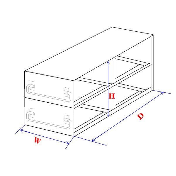 Crystal Industries - UFD-XLT15/50 - Upright Freezer Rack with 2 Drawers for 15/50ml Centrifuge Tubes