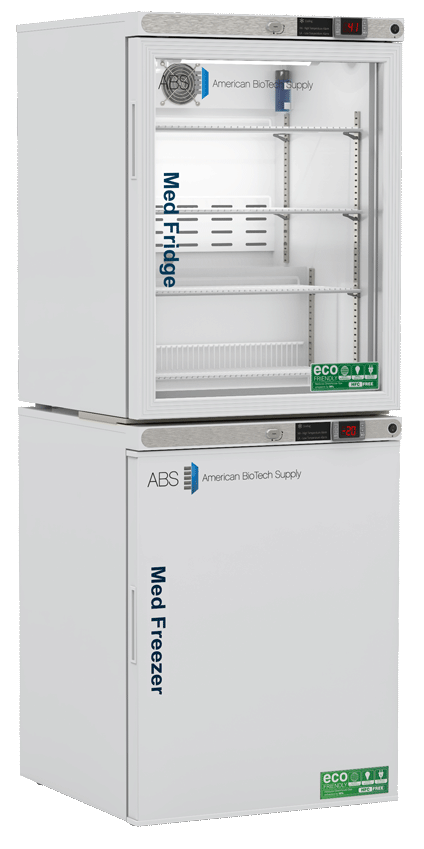 American Biotech Supply - PH-ABT-HC-RFC1020G - 10 Cu. Ft. Pharmacy Refrigerator and Freezer Combination with Glass Door