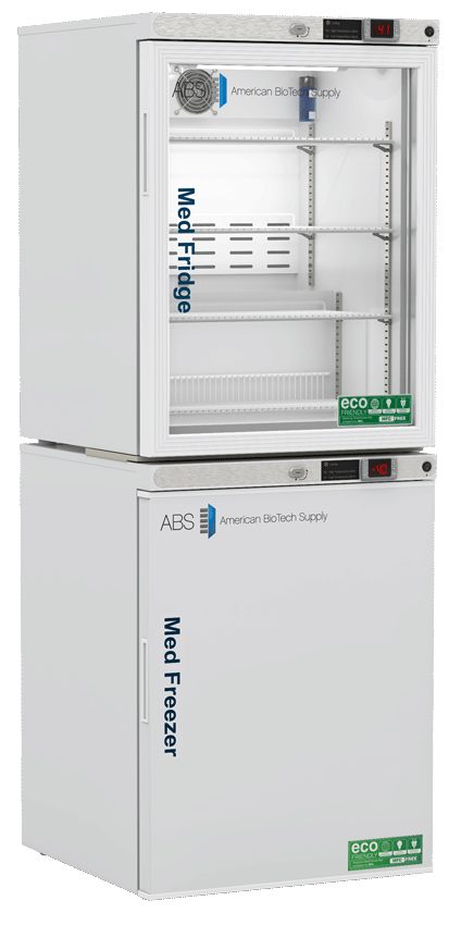 American Biotech Supply - PH-ABT-HC-RFC1040G - 10 Cu. Ft. Pharmacy Refrigerator and Freezer (-40°F Operation) Combination with Glass Door Refrigerator