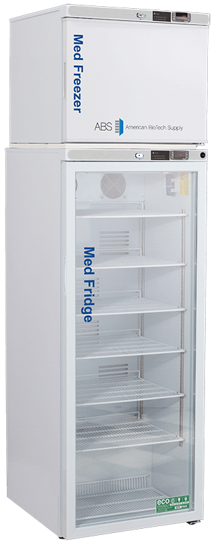 American Biotech Supply - PH-ABT-HC-RFC12GA - 12 Cu. Ft. Pharmacy Refrigerator and Auto Defrost Freezer Combination with Glass Door