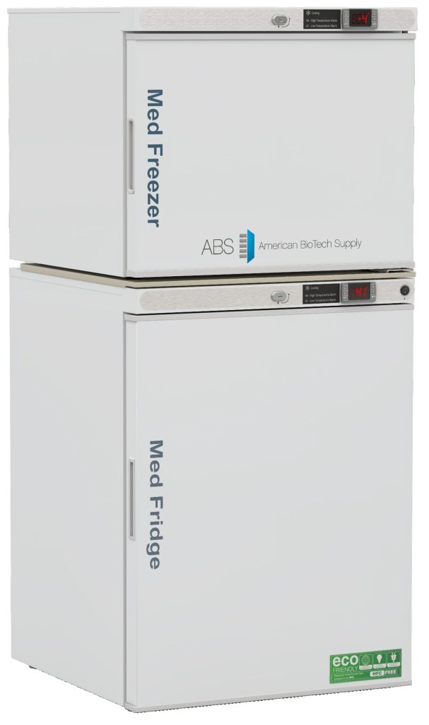American Biotech Supply - PH-ABT-HC-RFC7S - 7 Cu. Ft. Pharmacy Refrigerator and Freezer Solid Door Combination