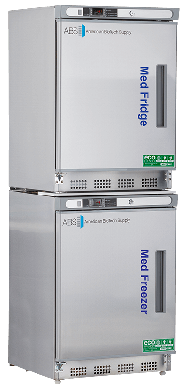 American Biotech Supply - PH-ABT-HC-RFC9SS-LH - 9 Cu. Ft. Pharmacy Stainless Steel Refrigerator and Freezer Combination, Left Hinged
