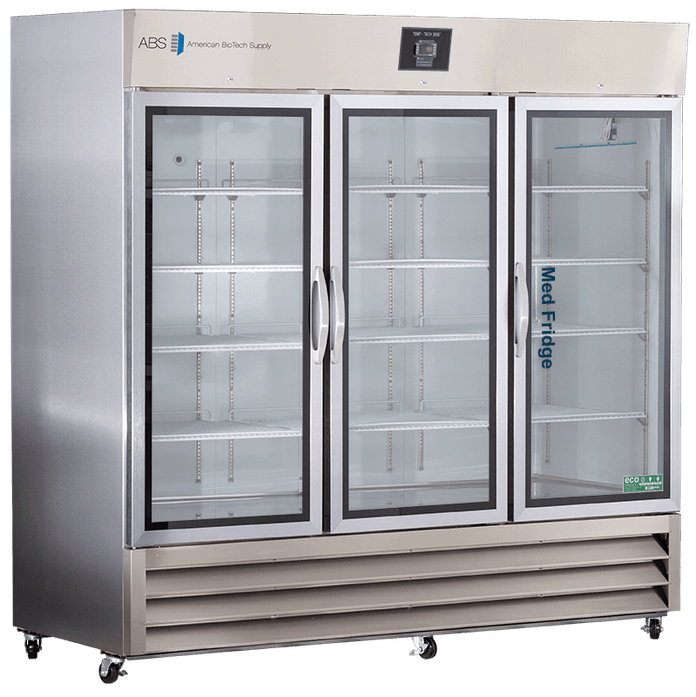American Biotech Supply - PH-ABT-HC-SSP-72G - 72 Cu. Ft. Glass Door Stainless Steel Pharmacy Refrigerator