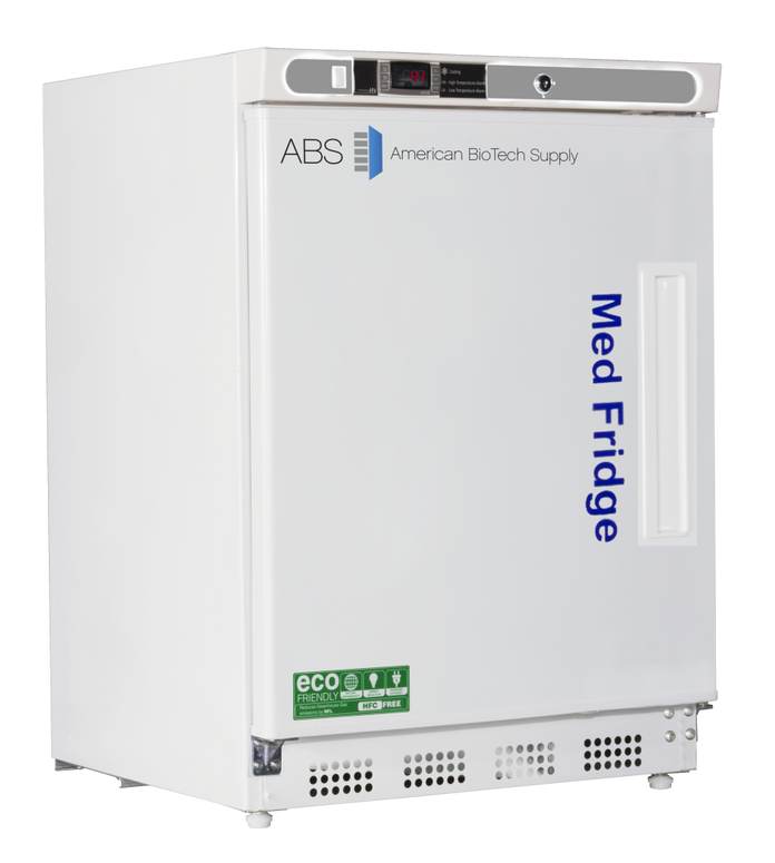 American Biotech Supply - PH-ABT-HC-UCBI-0404-ADA-LH - 4.6 Cu. Ft. Premier Pharmacy Solid Door Undercounter Built-In Refrigerator, ADA-Left Hinged