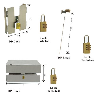 DP-0511 - Security Lock Devices for Upright Freezer Drawer Racks