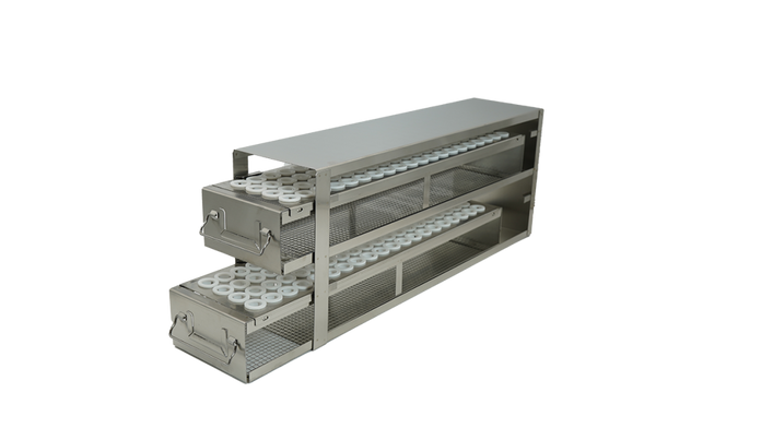 UFD-LT10-2 - Rack with 2 Drawers for 8ml, 8.5ml, 10ml Tubes