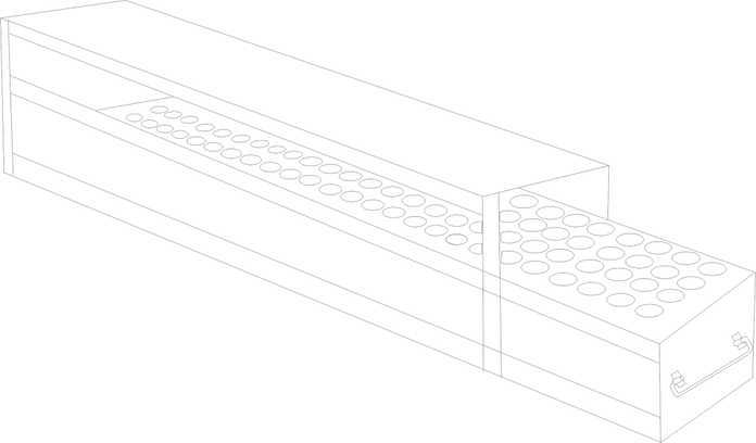 UFD-10 - Rack with Drawer for 8ml, 8.5ml, 10ml Tubes