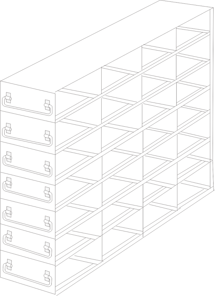 Crystal Industries - UFDDP - Upright Freezer Drawer Rack for 96-Deep-Well Microtiter Plates
