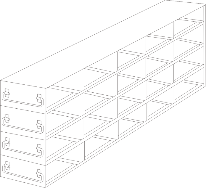 UFDDP-54 - Drawer Rack for 96-Deep-Well Microtiter Plates, 5x4 Configuration