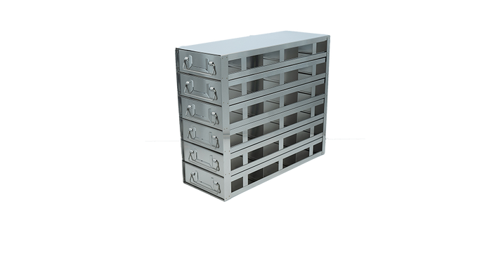 Crystal Industries - UFDHT-36 - Upright Freezer Drawer Rack for 100-Cell Hinged Plastic Boxes, 3x6 Configuration