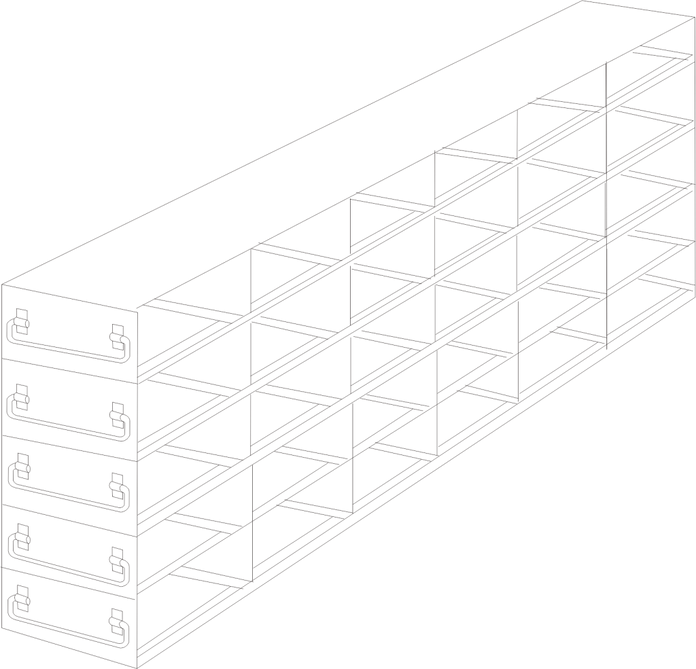 UFDMX-652 - Drawer Freezer Rack for SBS Formatted Boxes, 6x5 Configuration