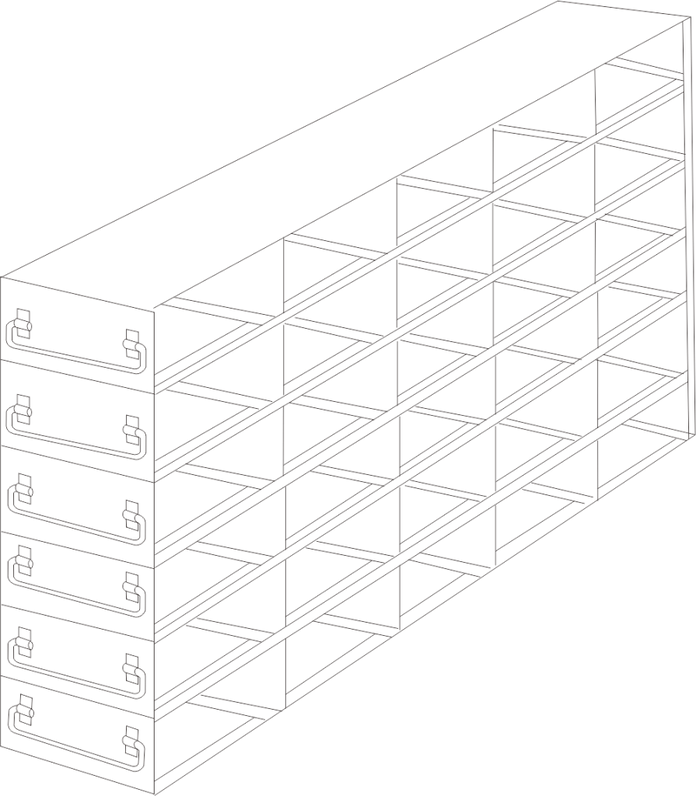 UFDS-25-56 - Drawer Rack for 25-Place Slide Boxes, 5x6 Configuration