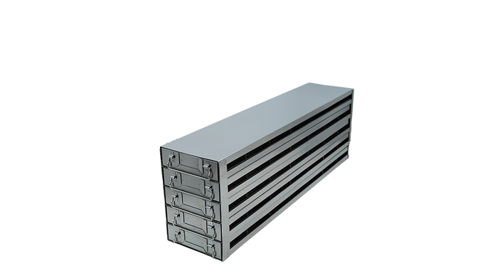 Crystal Industries - UFDS-25-75 - Upright Freezer Drawer Rack for 25-Place Slide Boxes, 7x5 Configuration