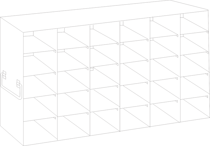 UFF-65 - Rack for 32/8 Flipper JR Reversible Multi-Boxes, 6x5 Configuration
