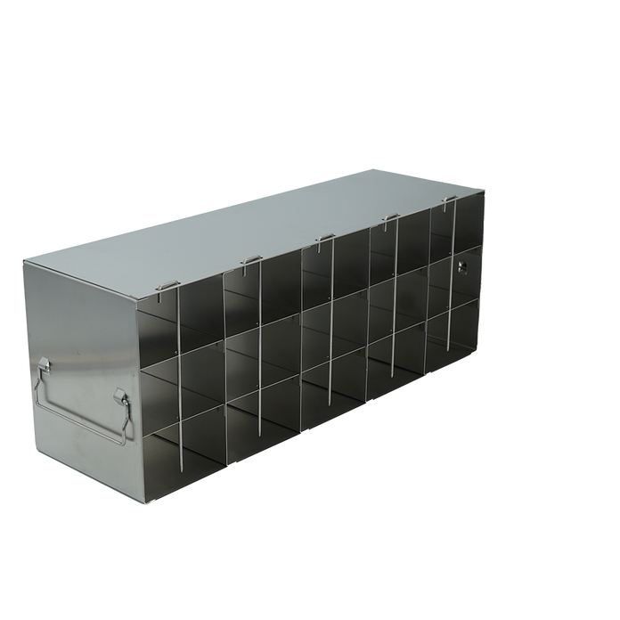 Crystal Industries - UFH50-53 - Upright Freezer Rack for 50-Cell Hinged Top Plastic Boxes, 5x3 Configuration