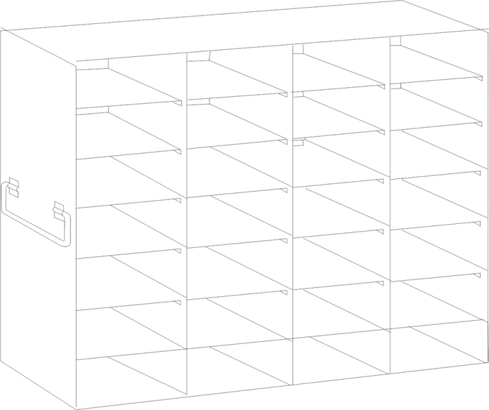 Crystal Industries - UFS-100 - Upright Freezer Rack for 100-Place Slide Boxes