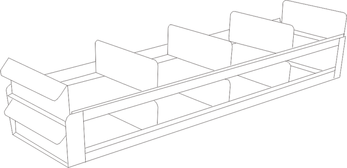 UFS-422 - Sliding Tray Rack for 2" Boxes, 4x2 Configuration