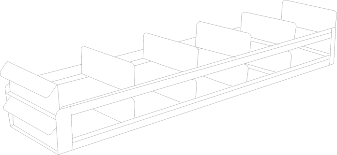 UFS-523 - Sliding Tray Rack for 3" Boxes, 5x2 Configuration