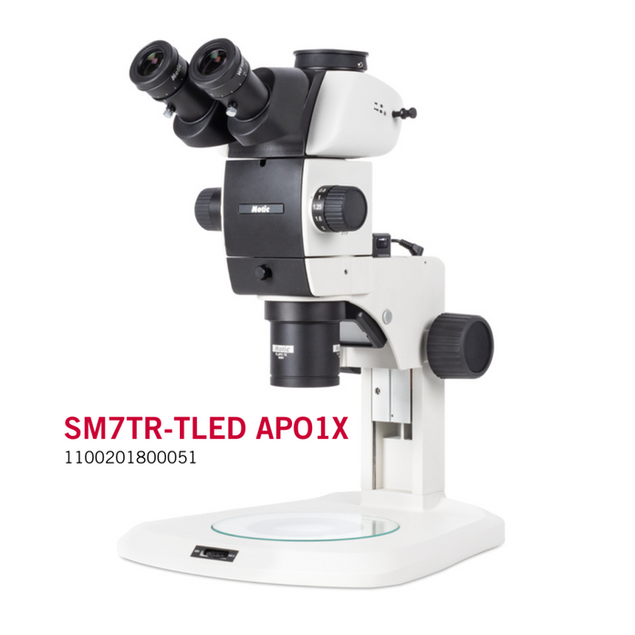 Motic Instruments - 1100201800051 - SM7TR-TLED APO1X Stereo Microscopes (Fixed-Arm Stand with Transmitted Illumination)