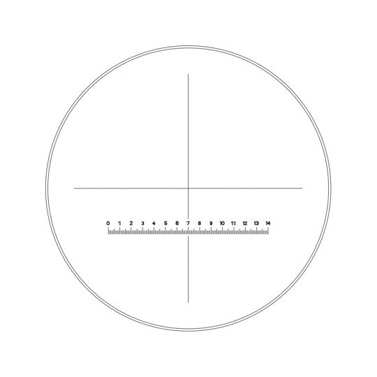 Motic Instruments - 1101001400152 - Graduated Line and Plain Cross Hair, Point 0.1mm, 14mm