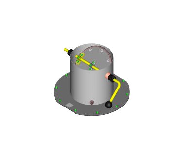 Baker - Air Tight Damper, 8" O.D. with 12" Flange