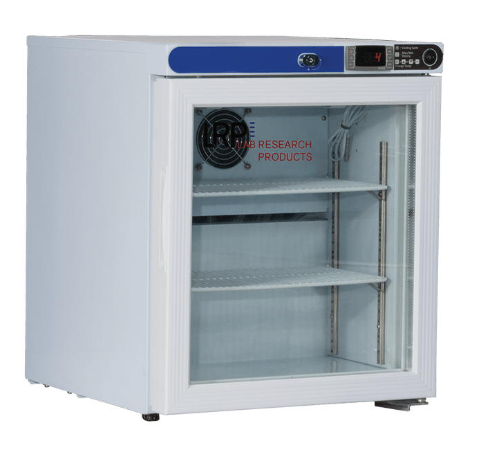Lab Research Products - LRP-HC-UCFS-0104G - 1 Cu. Ft. Plus Series Countertop Refrigerator Freestanding Glass Door