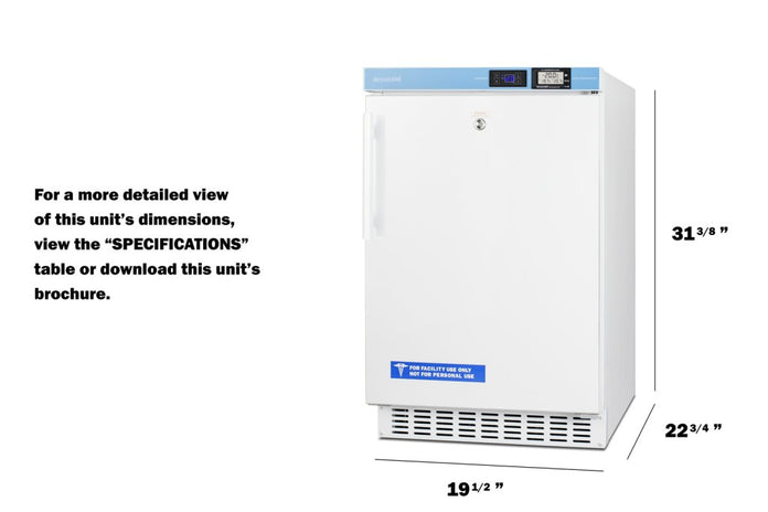 Accucold - ACF33LLHD - 20" Wide Built-In Pharmacy All-Freezer, ADA Compliant, Left Hand Door