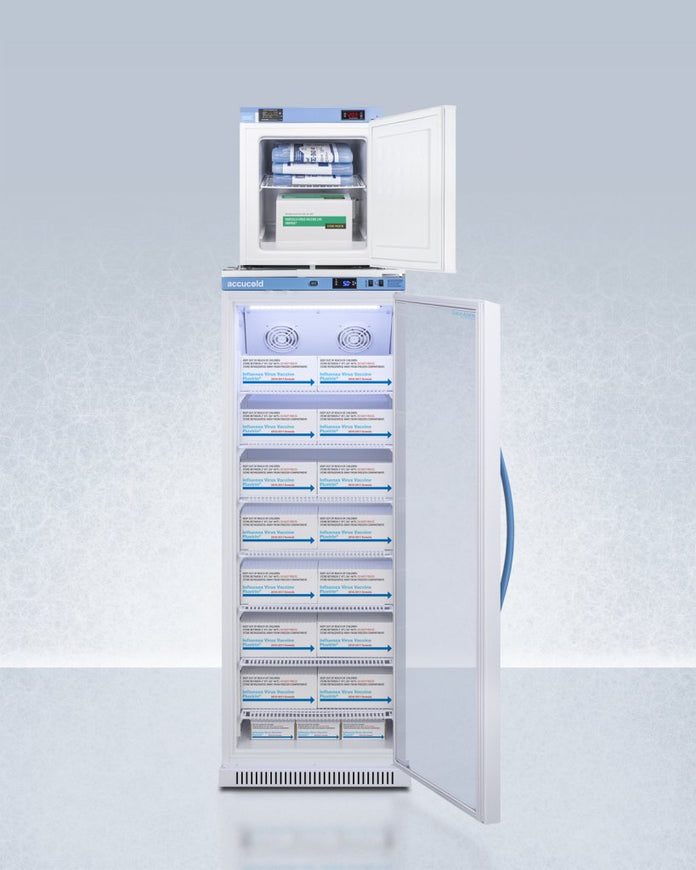 Accucold - ARG12PV-FS24LSTACKMED2LHD - 24" Wide All-Refrigerator-All-Freezer Combination, Left Hand Door