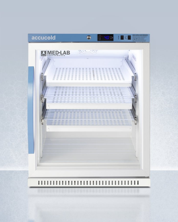 Accucold - ARG6MLDR - 6 Cu. Ft. ADA Height Laboratory Refrigerator with Removable Drawers