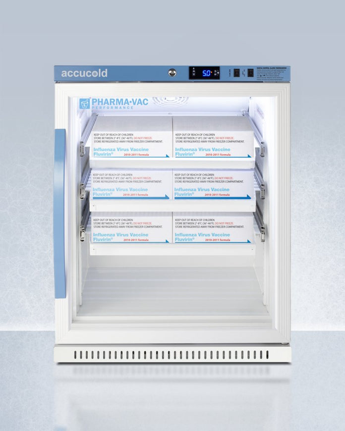 Accucold - ARG6PVDRLHD - 6 Cu.Ft. ADA Height Vaccine Refrigerator with Removable Drawers, Left Hand Door