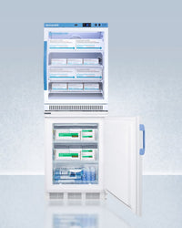 Accucold - ARG6PV-VT65MLSTACKMED2LHD - 24" Wide All-Refrigerator-All-Freezer Combination, Left Hand Door