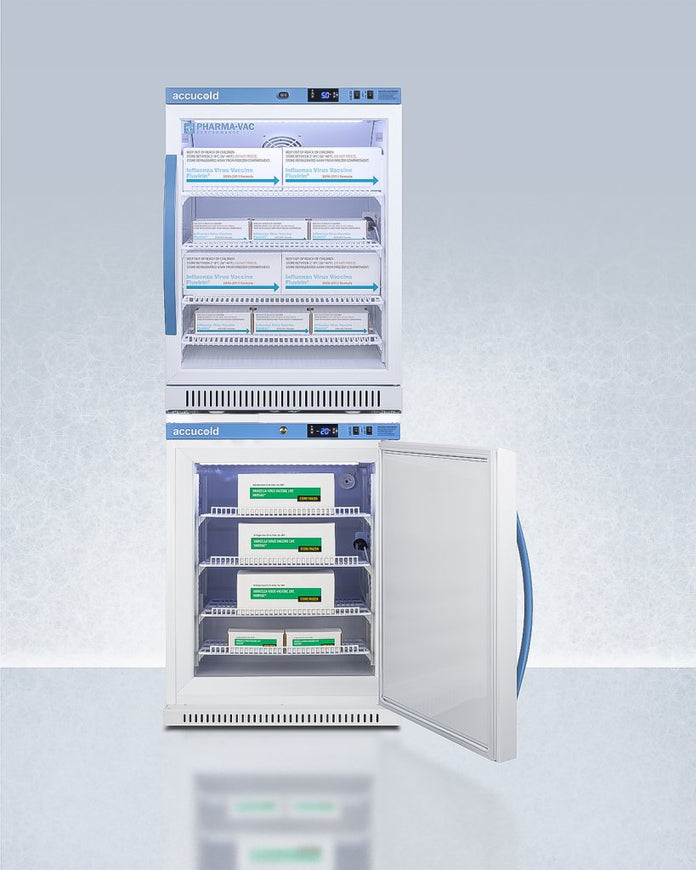 Accucold - ARG6PV-AFZ5PVBIADASTACK - 24" Wide Performance Series All-Refrigerator/All-Freezer Combination
