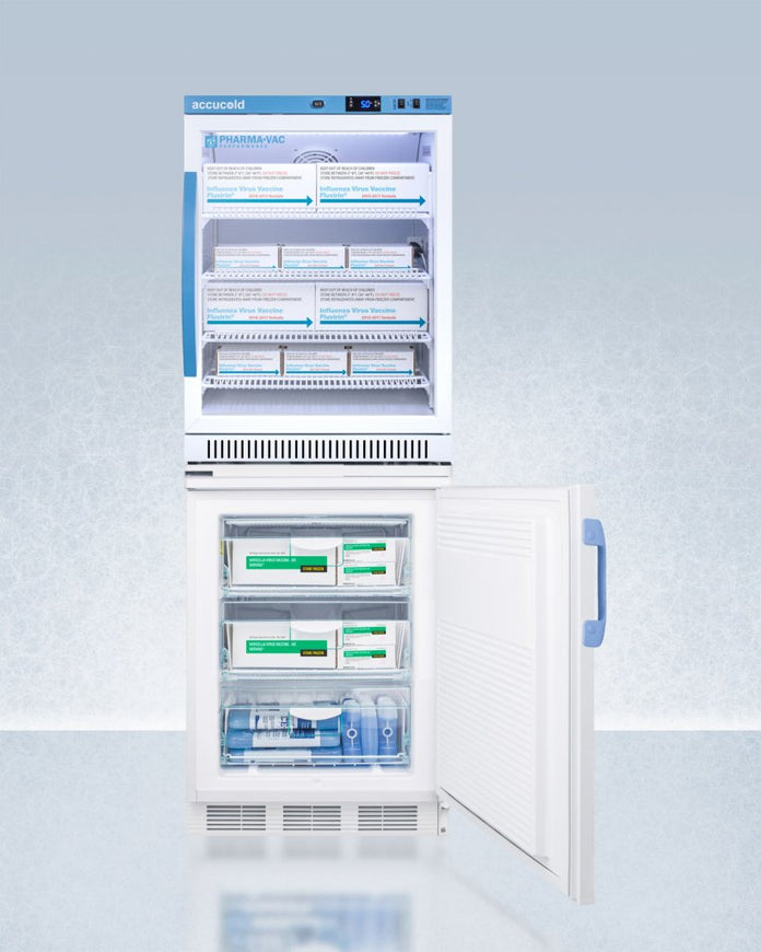 Accucold - ARG6PV-VT65MLSTACKMED2 - 24" Wide All-Refrigerator/All-Freezer Combination