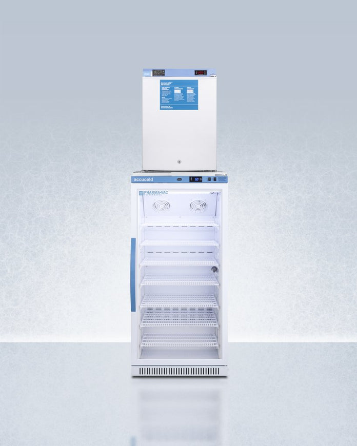 Accucold - ARG8PV-FS30LSTACKMED2LHD - 24" Wide All-Refrigerator-All-Freezer Combination, Left Hand Door
