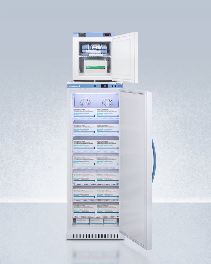 Accucold - ARS12PV-FS24LSTACKMED2LHD - 24" Wide All-Refrigerator-All-Freezer Combination, Left Hand Door