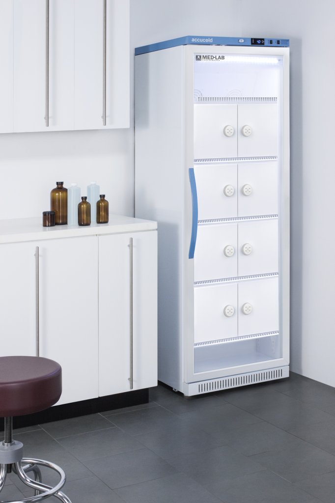 Accucold - ARG15MLLOCKER - 15 Cu.Ft. Upright Laboratory Refrigerator with Interior Lockers