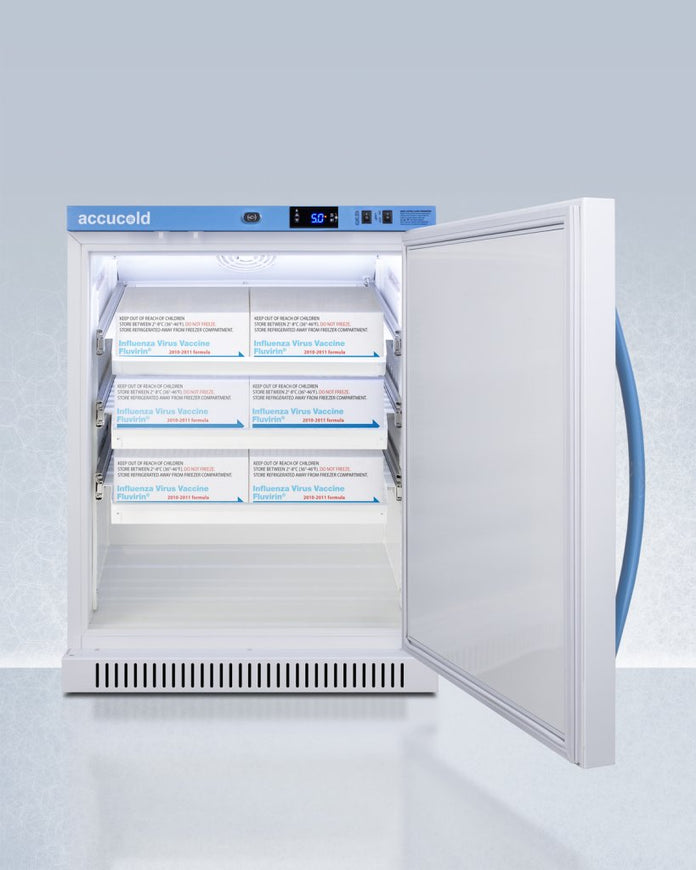 Accucold - ARS6PVDRLHD - 6 Cu.Ft. ADA Height Vaccine Refrigerator with Removable Drawers, Left Hand Door