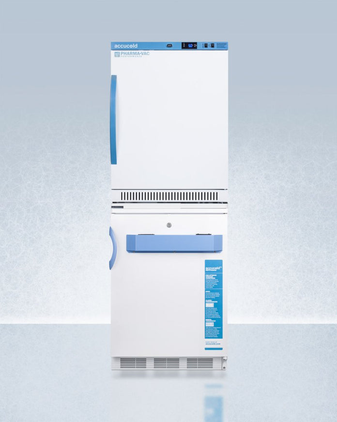 Accucold - ARS6PV-VT65MLSTACKMED2 - 24" Wide All-Refrigerator/All-Freezer Combination