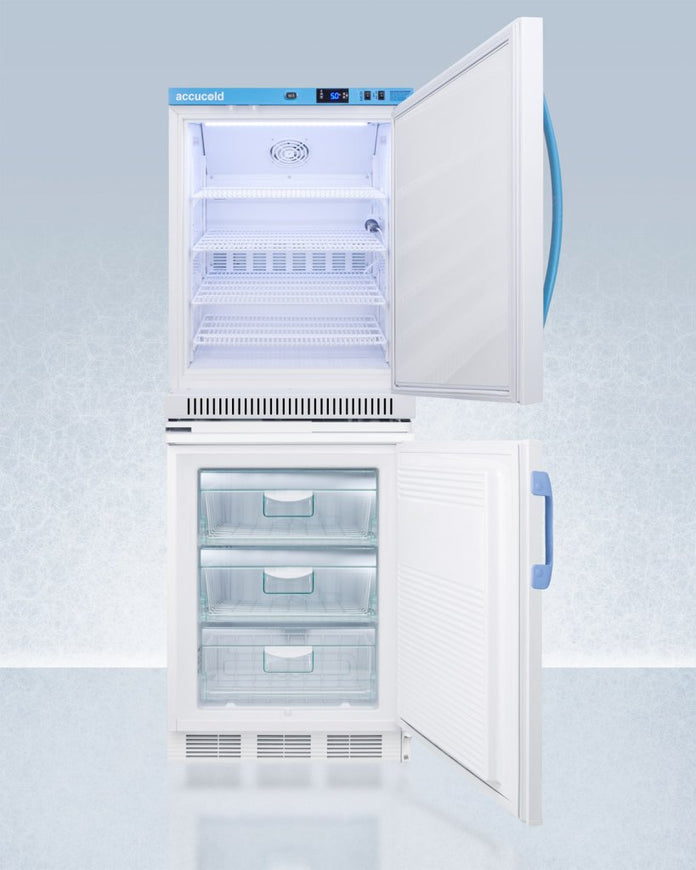 Accucold - ARS6PV-VT65MLSTACKMED2 - 24" Wide All-Refrigerator/All-Freezer Combination