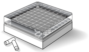 Custom Biogenic Systems - B2P81 - Polycarbonate Box with 81-Place Divider for Storing 1.2 and 2.0 mL Vials