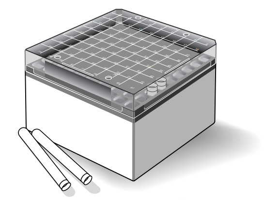 Custom Biogenic Systems - B5P81 - Polycarbonate Box, Including 81-Place Divider for Storing 5.0ml Vials, Temp Range -196°C