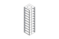 Crystal Industries - CF-10-2-S - Vertical Rack for 2" Boxes with Spring Lock, Holds 10 Boxes