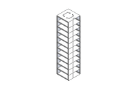 Crystal Industries - CF-11-2-S - Vertical Rack for 2" Boxes with Spring Lock, Holds 11 Boxes