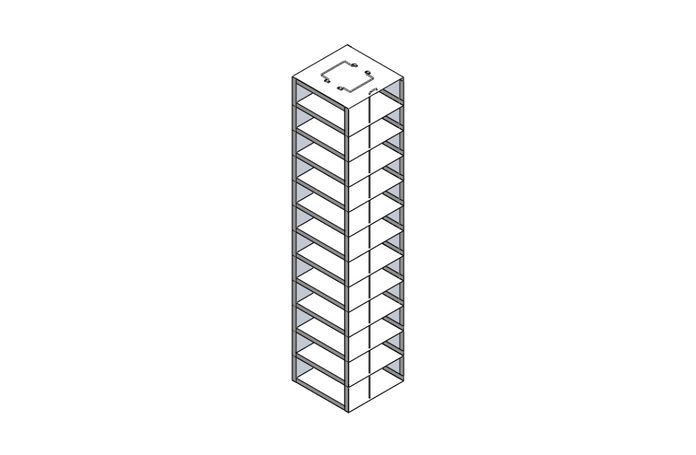 Crystal Industries - CF-12-2 - Vertical Rack for 2" Boxes, Holds 12 Boxes