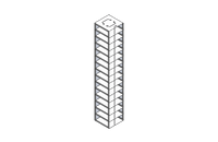 CF-15-2-W-100 - Vertical Rack with 15 2" Boxes, with 100 Cell Dividers