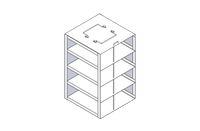 MCF-4-3 - Vertical Rack for Mini 3" Boxes, Holds 4 Boxes